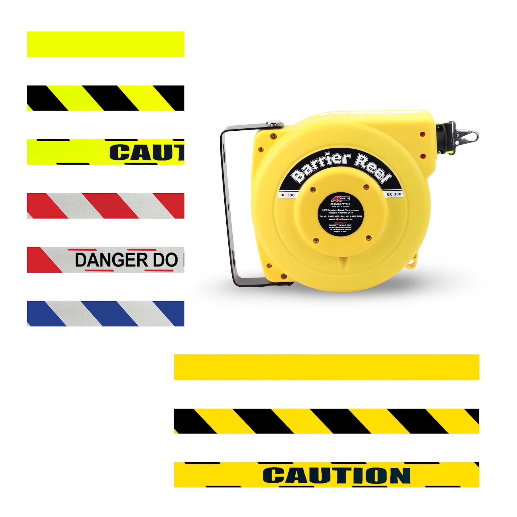 Hi-vis Retractable Safety Barrier Reel